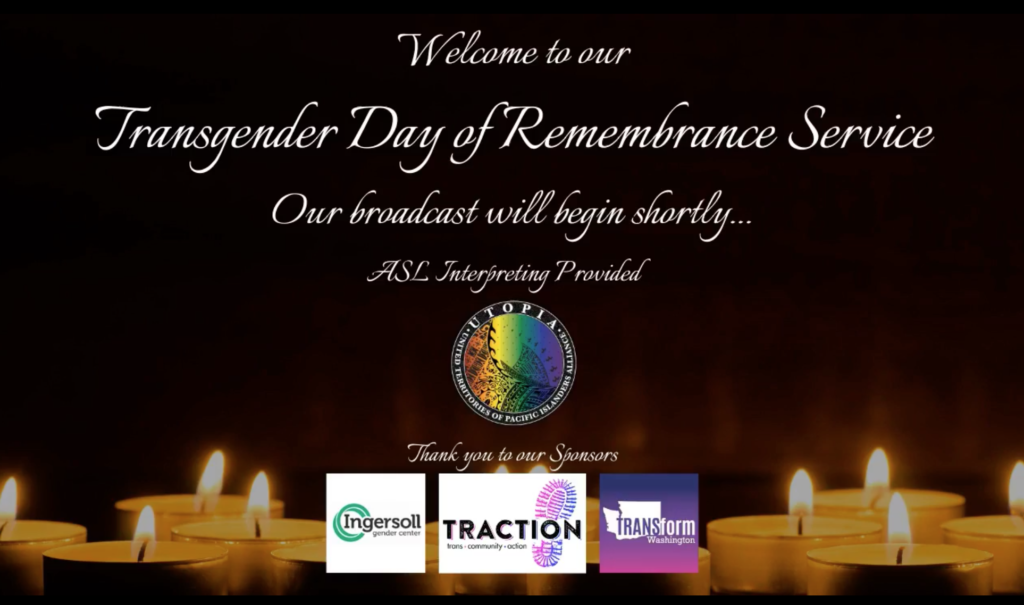 Transgender Day of Remembrance 2020 with UTOPIA