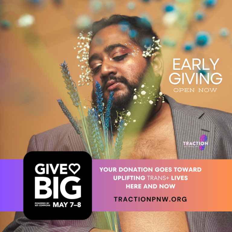 📣 #GiveBIG early giving is open! Donate today to help us meet our goal of raising $5,000 to empower and uplift trans+, nonbinary, and Two-Spirit people. Donate here https://rb.gy/1z950q or use🔗Link in bio